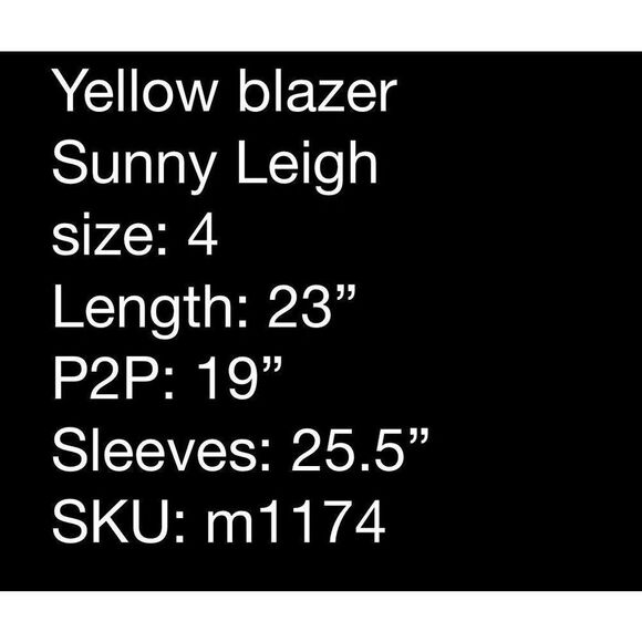 Sunny Leigh yellow blazer- size 4 - Picture 7 of 7